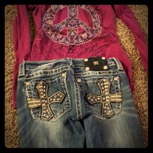 Miss me jeans american flag cross size 27 34 insea